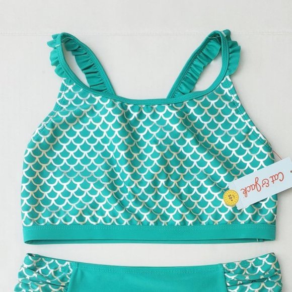 Cat & Jack Ruffle Sleeve Bikini Swimsuit Set szXXL - Picture 5 of 10